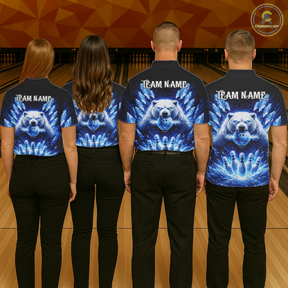 Custom Polar Beer Bowling Shirt for Women Ice Bowling Jersey Polo & 1/4-Zip Bowling for Team QZT972