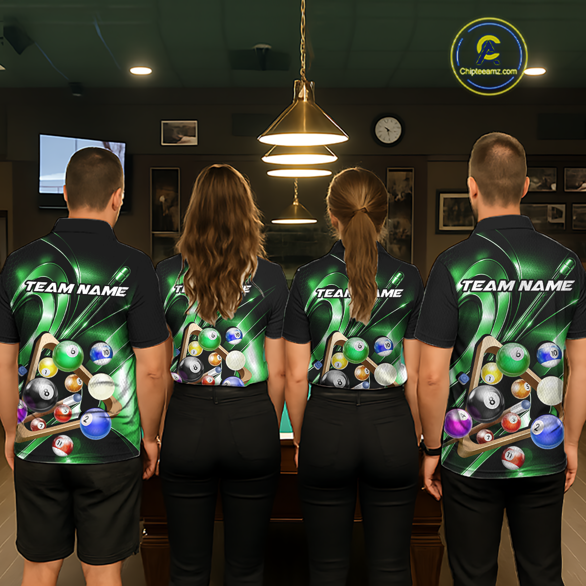 Custom Ball Pool Shirts Green Billiard Shirt for Men Billiard Team Jersey Billiard League NNT180