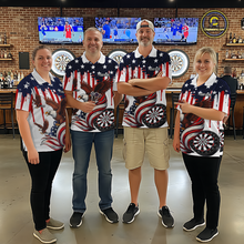 Load image into Gallery viewer, US Flag Eagle 3D Dartboard Men Darts Team Shirt Personalized Patriotic Dart Polo Jerseys NYN2571