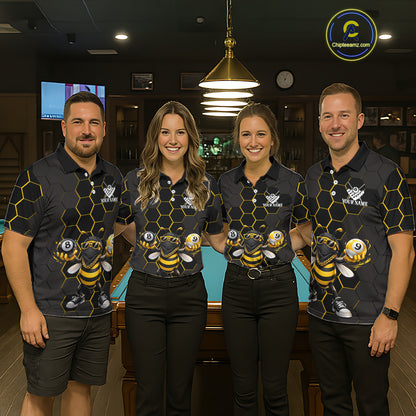 Hexagon Funny Thief-Bee 8 Ball And 9 Ball Women Billiard Pool Jersey Custom Billiard Team Appeal NYN2760