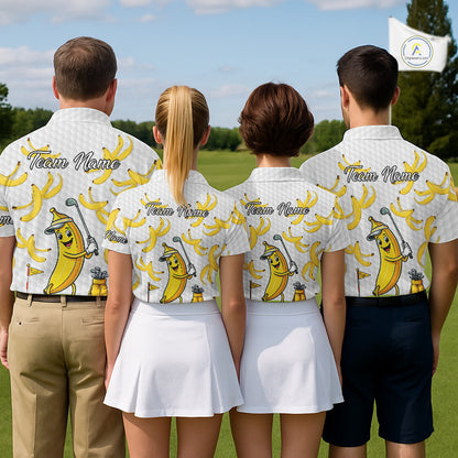 Funny Banana Pattern Golf Men's Polo Shirt, Team Golf Clothes, Golf Gifts NBT610