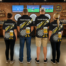 Load image into Gallery viewer, Custom Yellow Funny Beer Dart Shirts for Women Darts Team Jerseys Dart Tournament Polo &amp; 1/4 Zip NNT139