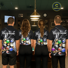 Load image into Gallery viewer, Custom Ball Pool Shirts Grey Billiard Shirt for Women Billiard Team Jersey Billiard League NNT180