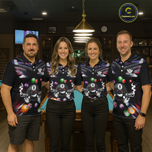 Load image into Gallery viewer, Custom Funny American Flag 8 Ball Pool Shirt for Women Billiard Jersey Polo &amp; 1/4 Zip Billiard Shirt BHT16