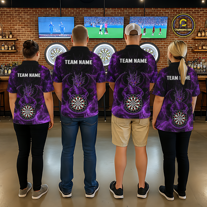 Custom Purple Dragon Darts Board Dart Shirts For Women Darts Team Jerseys Polo & 1/4 Zip NNT121