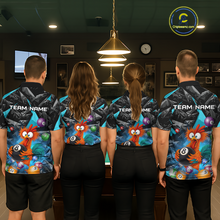 Load image into Gallery viewer, Custom Funny Turquoise Chicken 8 Ball Pool Billiard Shirt for Women Polo &amp; 1/4 Zip, Billiard Team Jerseys NNT148