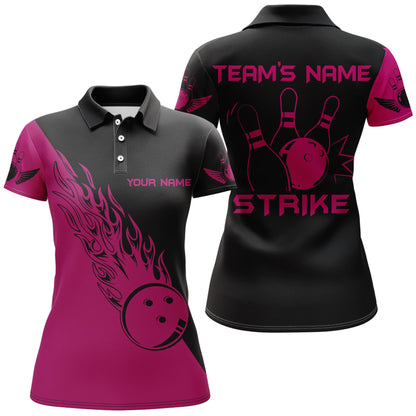 Strike Bowling Polo Shirt For Women Custom Bowling Jersey Bowing Team Shirts BDT193