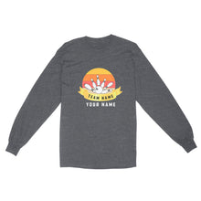 Load image into Gallery viewer, Custom Name and Team name Retro Bowling Ball Pins Unisex Standard Long Sleeve NQS8693