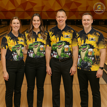 Load image into Gallery viewer, Custom Beer Alligator Bowling Jersey for Men Bowling Polo &amp; 1/4 Zip Bowling Team Shirts HNT271