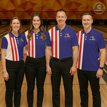 Load image into Gallery viewer, Red, White and Blue Retro Bowling Shirts For Women custom patriotic bowling outfits team jerseys NQS11167