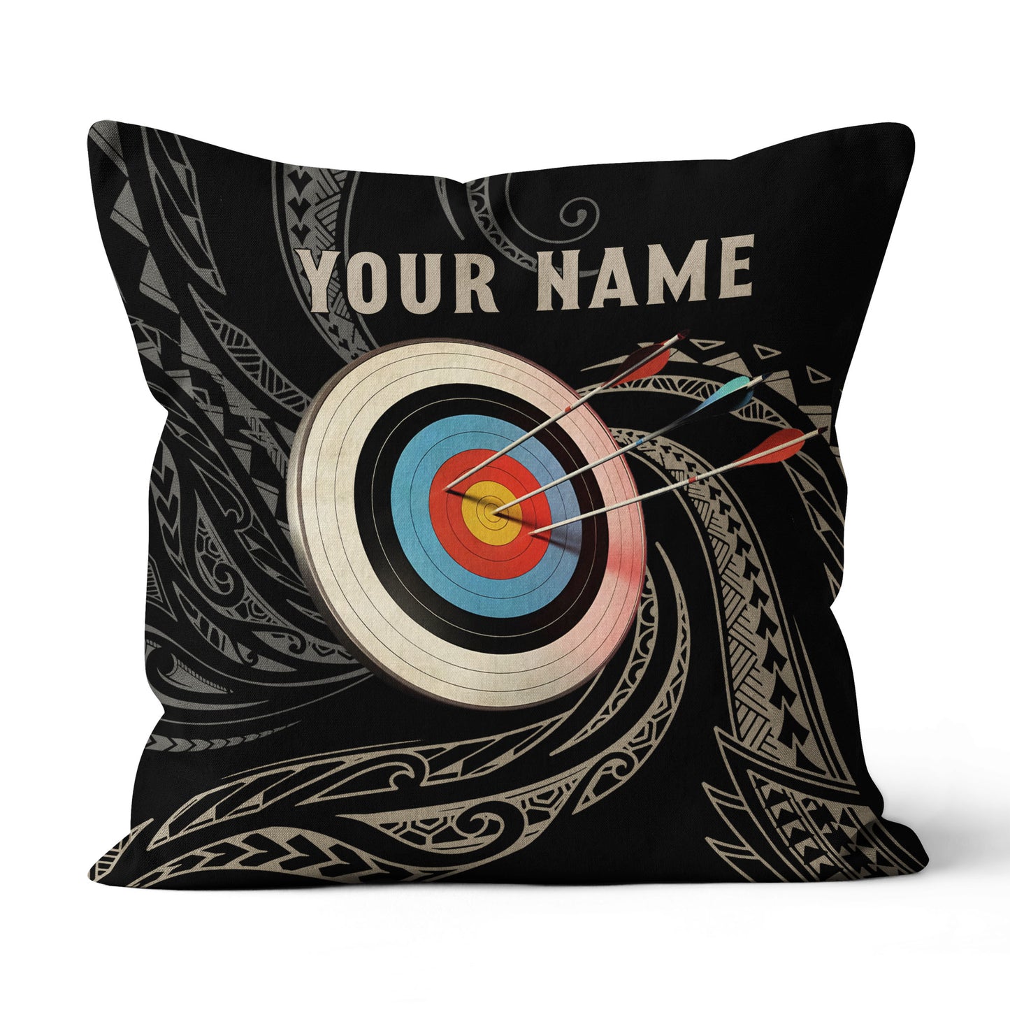 Personalized Archery 3d Target Tribal Pattern Pillow, Best Pillows Gifts TDM0785