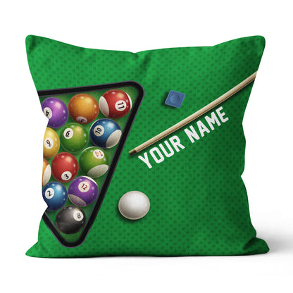 Personalized Green Billiard Table 3D Printed Throw Pillow Billiard Gifts TDM0780