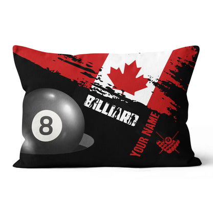 Personalized Grunge Canada Flag Billiard Pillow, Patriotic Throw Pillows TDM0795
