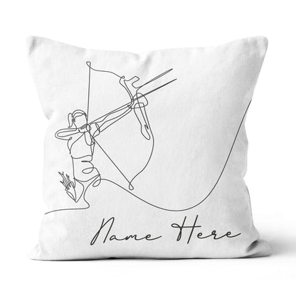 Customized Archery Player Line Drawing White Pillow, Archery Pillow Gift TDM0871