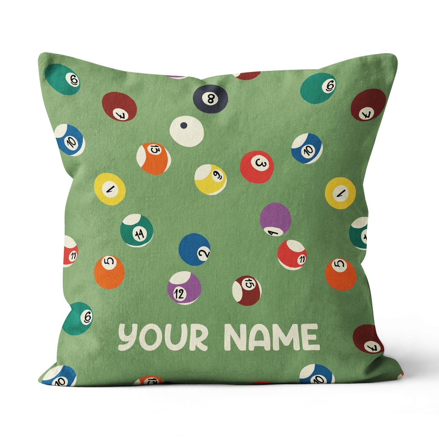 Customized Billiard Balls Full Printing Green Pillow For Billiard Lover TDM0751
