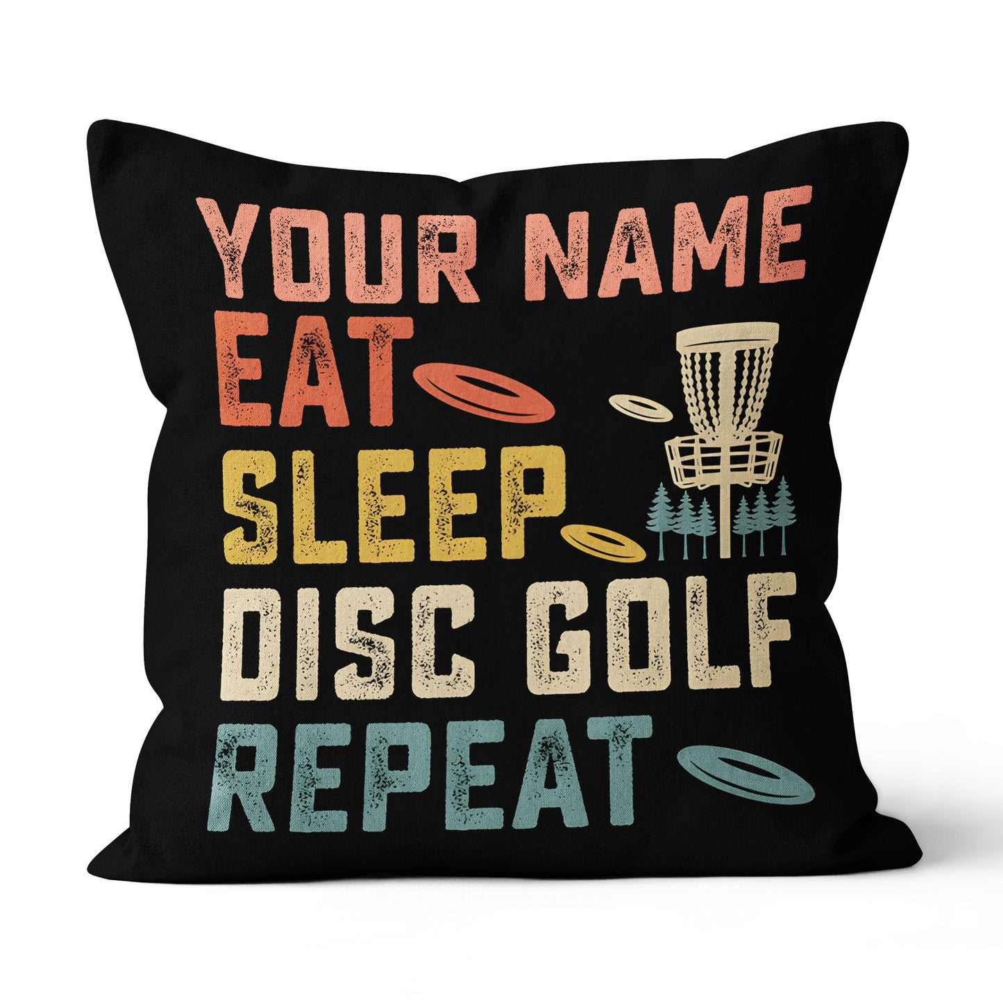 Eat Sleep Disc Golf Repeat Custom Pillow Personalized Disc Golf Gifts LDT1136