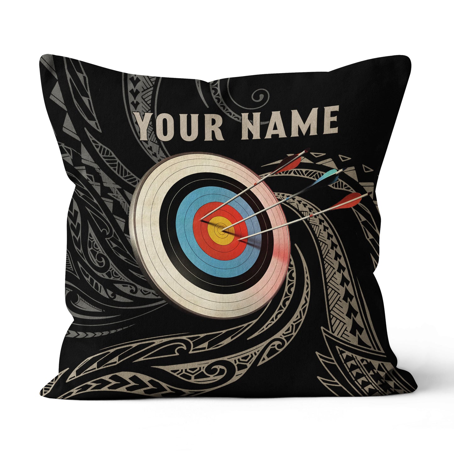 Personalized Archery 3d Target Tribal Pattern Pillow, Best Pillows Gifts TDM0785