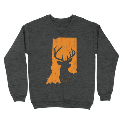 Bucks of Indiana deer hunting hunter orange, Indiana hunting, deer hunting shirt D03 NQS2920 Standard Crew Neck Sweatshirt