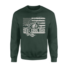 Load image into Gallery viewer, Reel Cool Dad American flag shirt, Perfect Father's Day Gifts for Fisherman D01 NQS1213  - Standard Crew Neck Sweatshirt