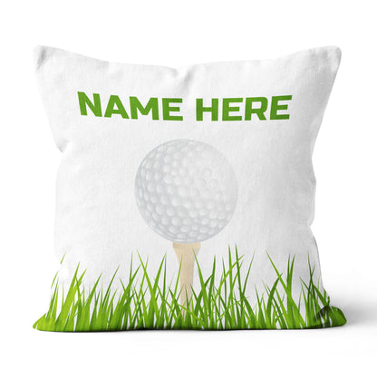 Green Golf Ball On Tee Personalized Pillow For Golfers Custom Golf Gifts LDT1215
