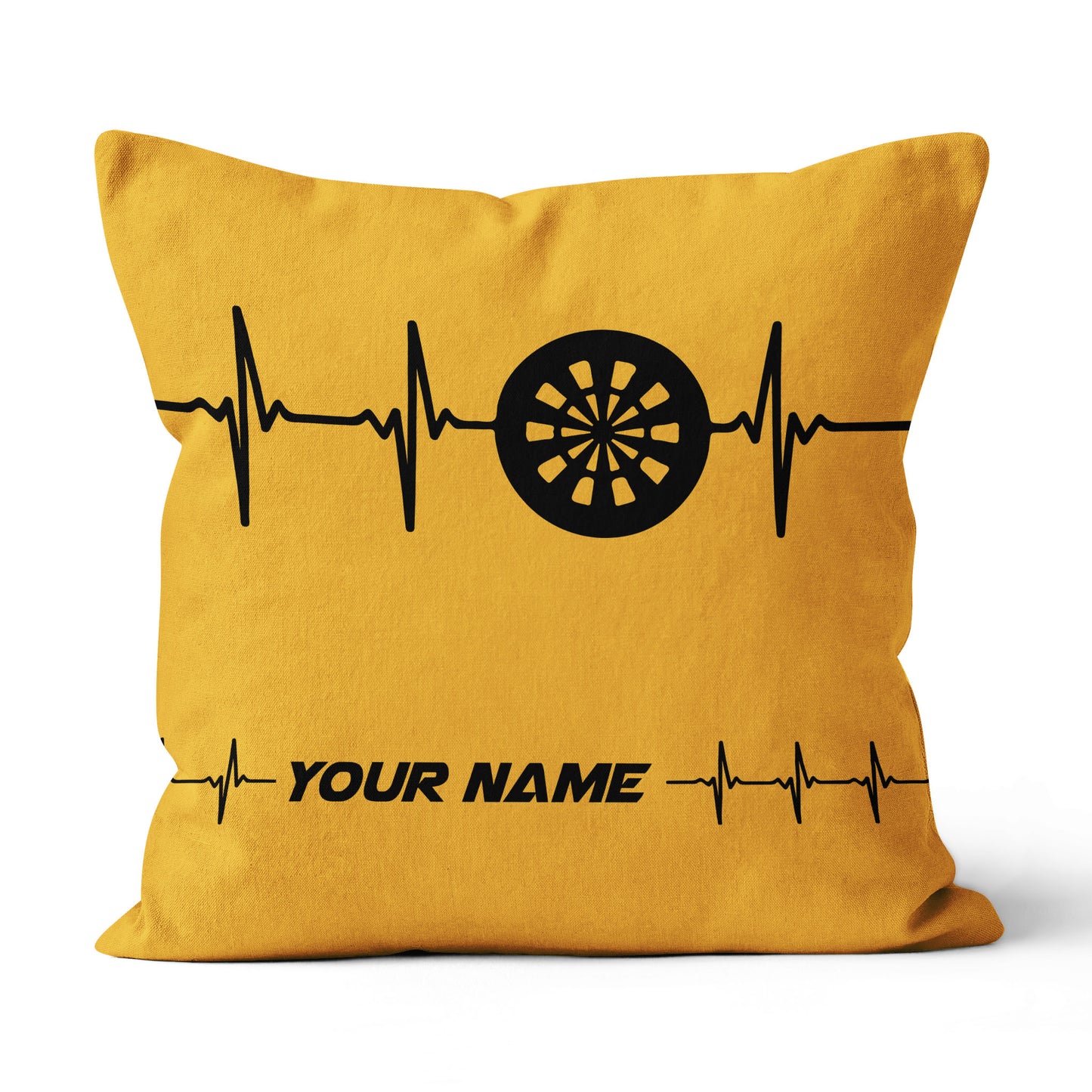 Yellow Dartboard Heartbeat Custom Throw Pillow Personalized Dart Gifts LDT1110