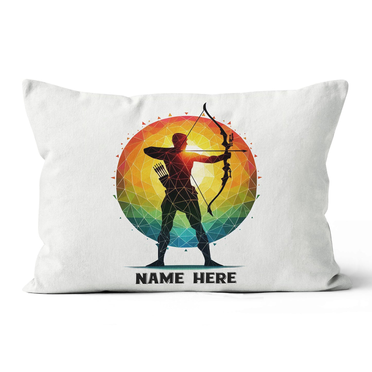 Colorful Men Archer Custom Name White Pillow, Best Archery Pillow Gifts TDM0857