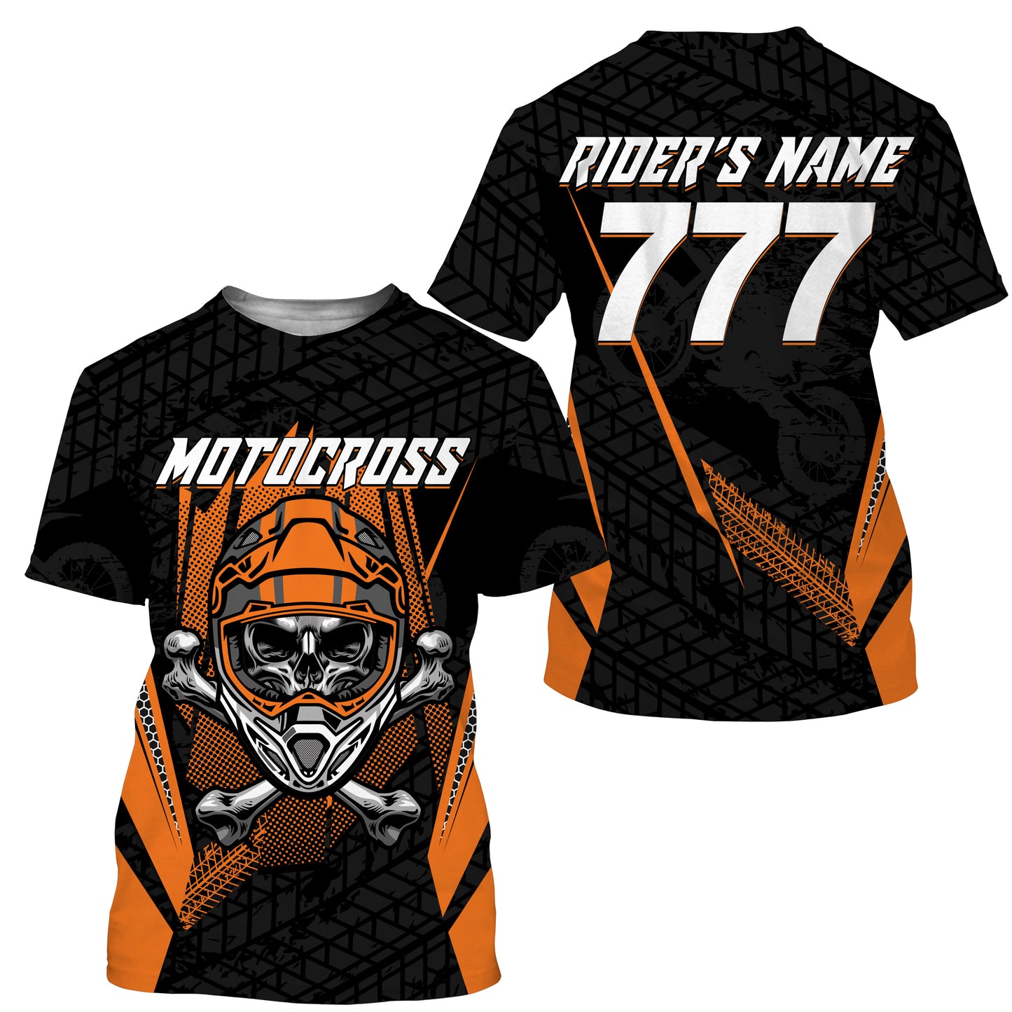 Motocross kid men women orange jersey personalized UPF30+ dirt bike for youth off-road motorcycle PDT52