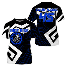 Load image into Gallery viewer, Custom dirt bike jersey blue UPF30+ kids adults motocross racing long sleeves motorcycle off-road NMS1036