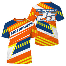 Load image into Gallery viewer, Custom name number motocross jersey UPF kids men women dirt bike motorcycle offroad racing shirt NMS1033