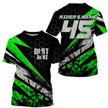 Load image into Gallery viewer, Customizable Motocross jersey for kid men women UPF30+ off-road dirt bike green MX racing shirt PDT109