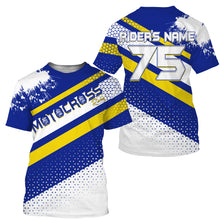 Load image into Gallery viewer, Custom motocross jersey blue dots UPF30+ kids men women dirt bike enduro motorcycle off-road shirt NMS1030