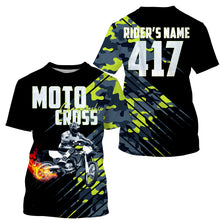 Load image into Gallery viewer, Custom Motocross kid men women UPF30+ jersey for MX camo green dirt bike off-road racing shirt PDT82