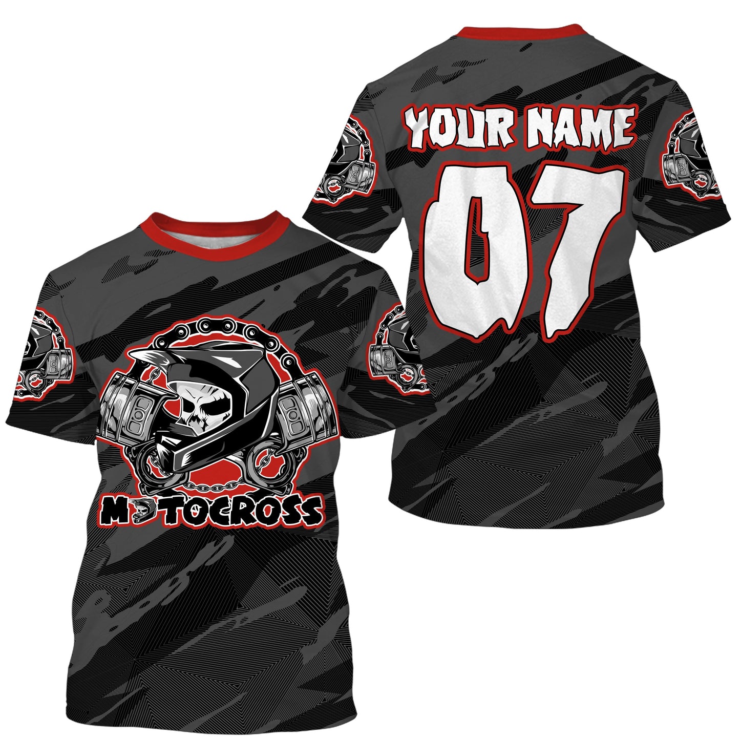 Motocross jersey black custom UPF30+ xtreme skull MX racing biker shirt motorcycle shirt PDT18