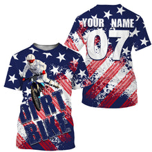 Load image into Gallery viewer, Motocross American flag custom MX jersey UPF30+ men women kid off-road racing dirt bike motorcycle PDT88