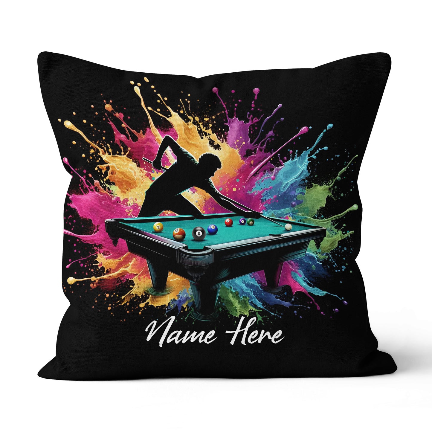 Colorful Men Billiard Player Custom Throw Pillow, Billiard Pillow Gifts TDM0832