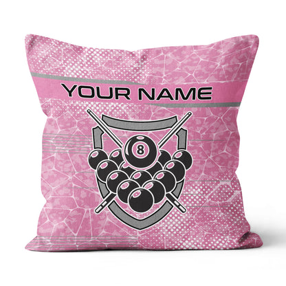 Personalized Pink Billiard 8 Ball Pillow Custom Pool Balls Pillow Gifts VHM0865