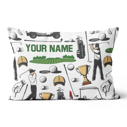 Vintage Golf Elements Custom Pillow Personalized Golf Gifts For Golfer LDT1144