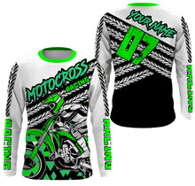 Load image into Gallery viewer, Kid&amp;adult custom Dirt Bike jersey green UPF30+ extreme motocross racing shirt off-road motorcycle PDT413