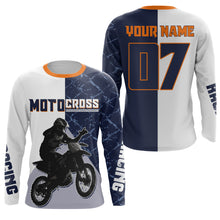 Load image into Gallery viewer, Personalized Motocross off-road jersey white UPF30+ dirt bike men kid women long sleeves motorcycle PDT171