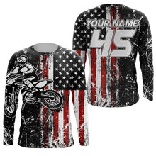 Load image into Gallery viewer, custom Dirt Bike jersey kid adult upf30+ American motocross off-road shirt motorcycle patriotic PDT436