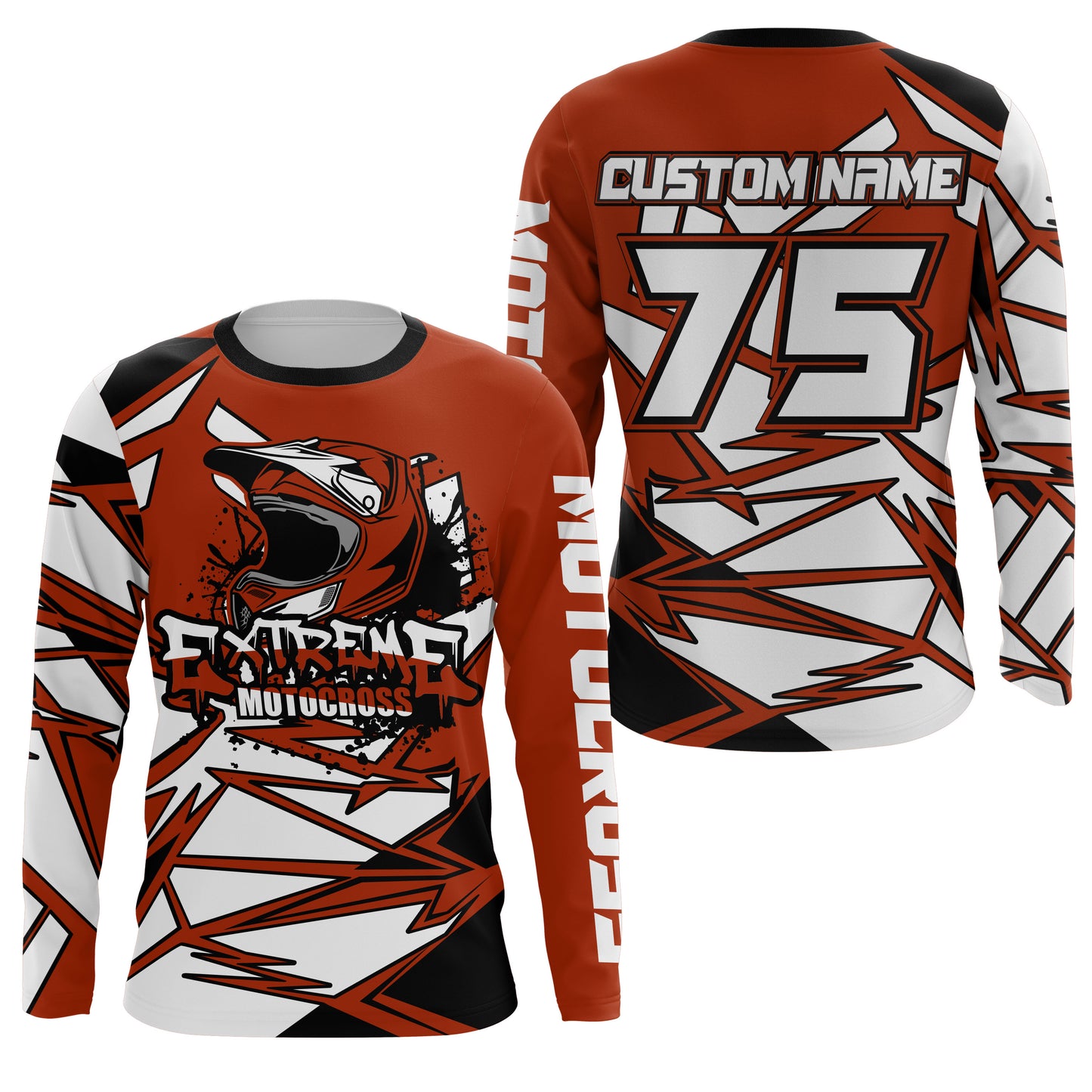 Orange MX jersey custom name&number UPF30+ motocross racing youth&adult off-road motorcycle shirt PDT149