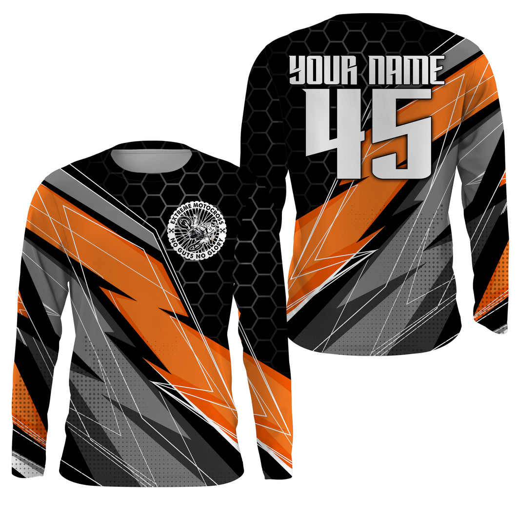 Orange custom motocross jersey UPF30+ dirt bike MX racing jersey adult&kid off-road motorcycle| NMS772
