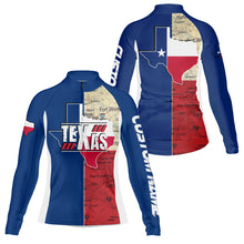 Load image into Gallery viewer, Texas Women's cycling jersey with full zip UPF50+ bike shirt 3-rear pockets MTB BMX cycle gear| SLC144