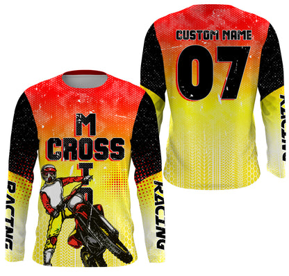 Kids men women custom name&number Motocross racing jersey dirt bike off-road UPF30+ motorcycle PDT121
