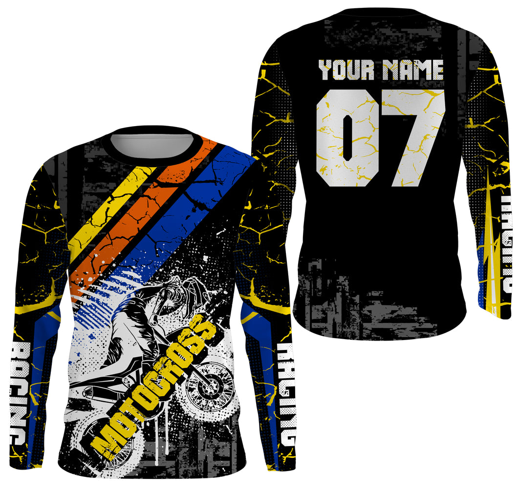 Black MX jersey custom kids men women Motocross racing UPF30+ dirt bike off-road shirt motorcycle PDT129