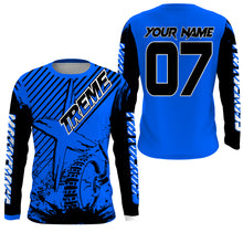 Load image into Gallery viewer, Custom blue MX jersey shirt UV extreme kid&amp;adult Motocross dirt bike racing off-road motorcycle PDT177