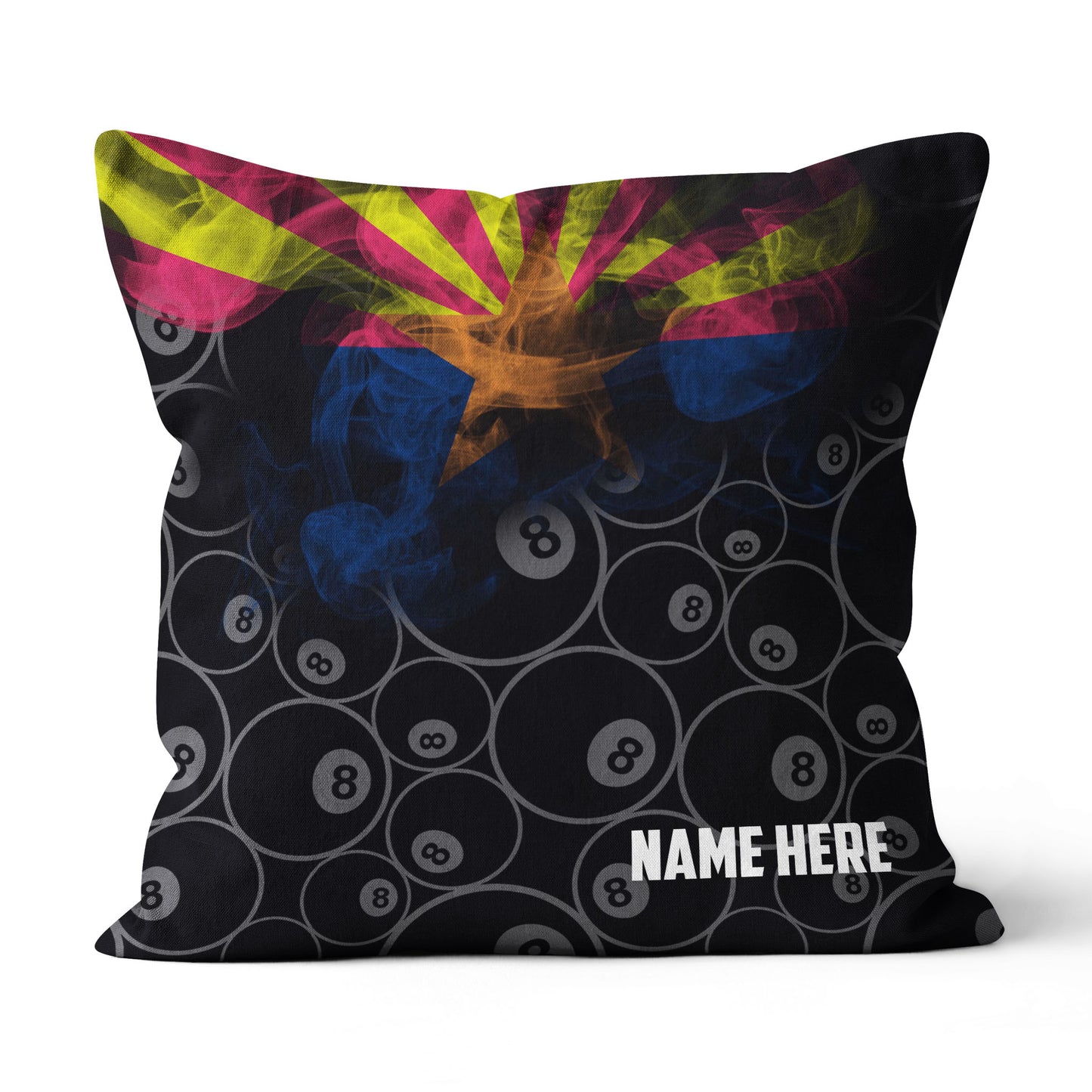 Personalized Vintage Smoke Arizona Flag 8 Ball Billiard Pillow Pool Gift VHM0910