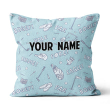 Load image into Gallery viewer, Blue Funny Golf Elements Custom Throw Pillow Personalized Golf Gifts LDT1142