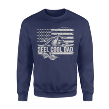 Load image into Gallery viewer, Reel Cool Dad American flag shirt, Perfect Father's Day Gifts for Fisherman D01 NQS1213  - Standard Crew Neck Sweatshirt