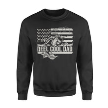 Load image into Gallery viewer, Reel Cool Dad American flag shirt, Perfect Father's Day Gifts for Fisherman D01 NQS1213  - Standard Crew Neck Sweatshirt